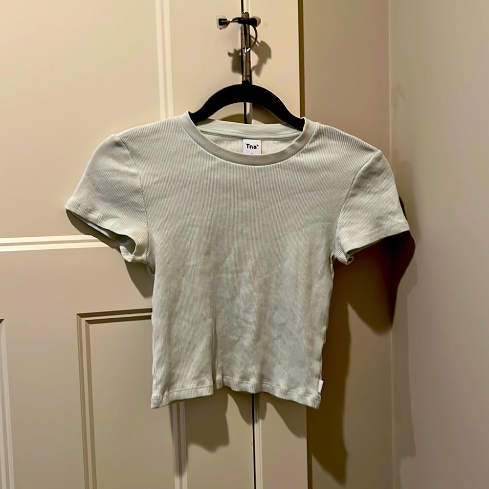 TNA light mint ribbed crop top - perfect condition!